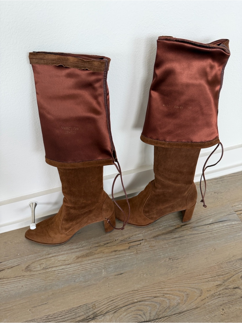 Stuart Weitzman Over the Knee Brown Suede Leather Boots - Picture 11 of 16